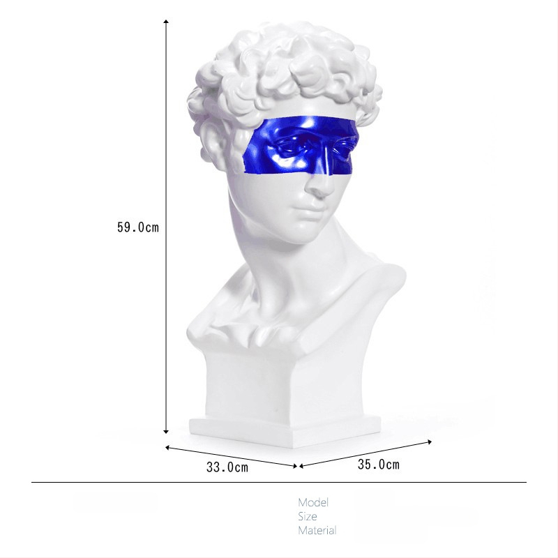 Davido galvos skulptūra, nordinio dizaino stalinė statula svetainei - Prekės ženklas: Top ten home furnishings; Medžiaga: Derva; Apdorojimas ir pritaikymas: Ne; Amatų tipas: Kitas