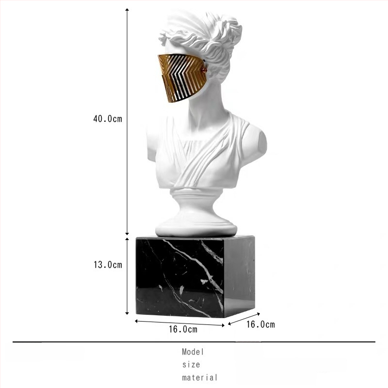 Davido galvos skulptūra, nordinio dizaino stalinė statula svetainei - Prekės ženklas: Top ten home furnishings; Medžiaga: Derva; Apdorojimas ir pritaikymas: Ne; Amatų tipas: Kitas