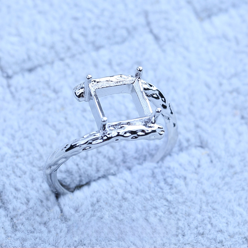 S925 sidabro dengtų žiedų laikiklis su snaigės dizainu, Moissanite ir cirkonio akcentai, varinis geometrinis rodinys, elektro platinimas