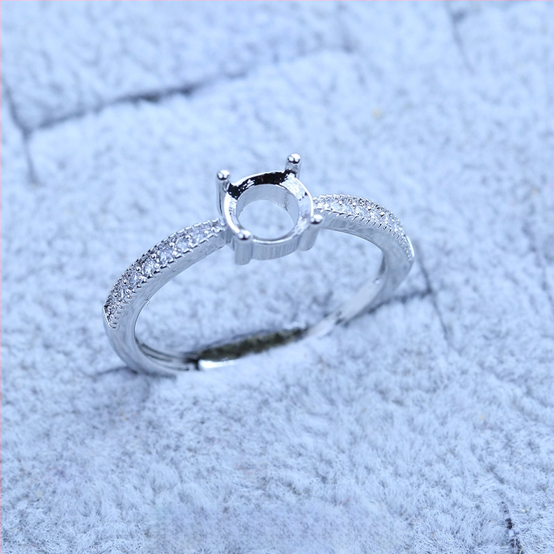 S925 sidabro dengtų žiedų laikiklis su snaigės dizainu, Moissanite ir cirkonio akcentai, varinis geometrinis rodinys, elektro platinimas