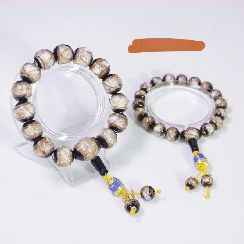 Etno stilā stikla rokassprādžu komplekts, roku darbs, 14 gab., universālais aksesuārs