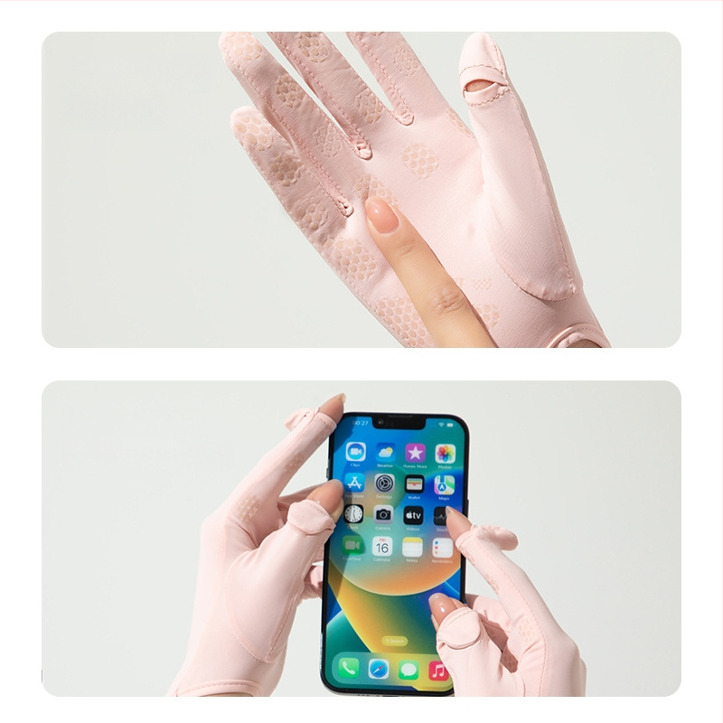 Дълги UV ръкавици от ледено копринено плат — нейлон/ice silk смес с 11–20% спандекс, UV защита, лято 2024