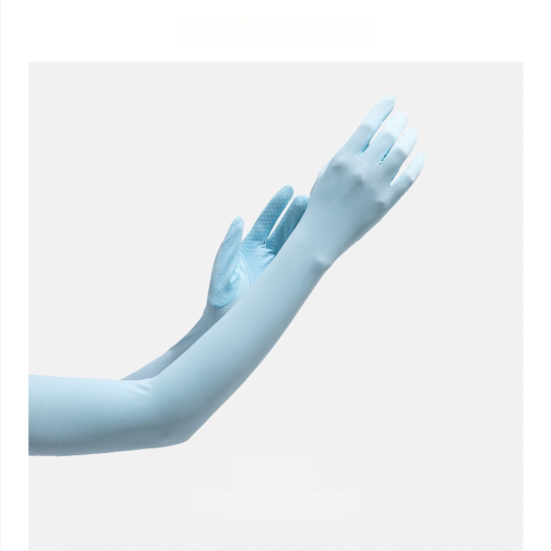Дълги UV ръкавици от ледено копринено плат — нейлон/ice silk смес с 11–20% спандекс, UV защита, лято 2024