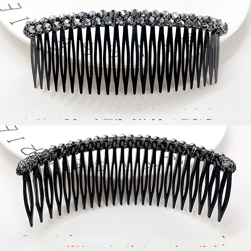 Кристална фиба за коса с розов кварц, геометрична форма, корейски стил, плетена обработка