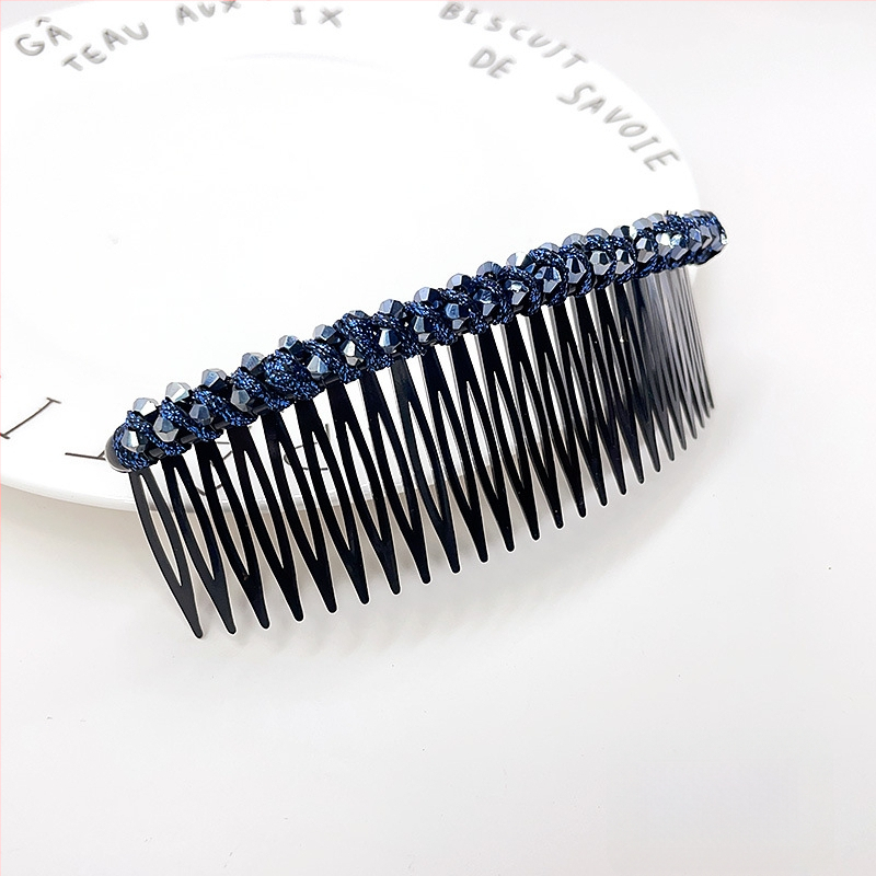 Кристална фиба за коса с розов кварц, геометрична форма, корейски стил, плетена обработка