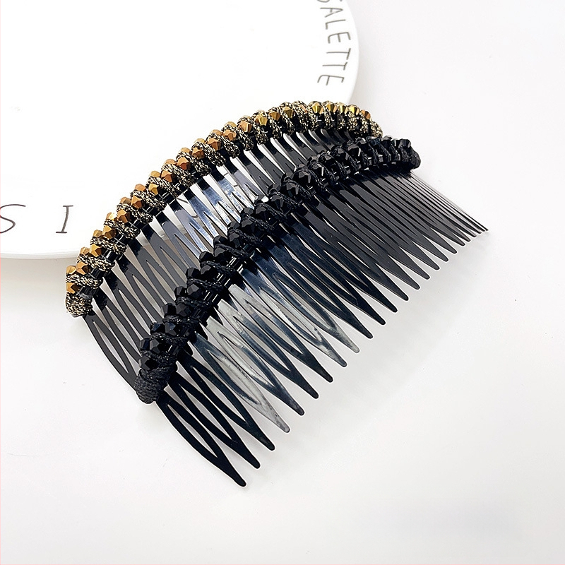 Кристална фиба за коса с розов кварц, геометрична форма, корейски стил, плетена обработка