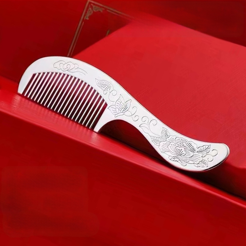 S999 grynas sidabras plaukų šukė, gėlės formos, rankų darbas, plaukų aksesuarai