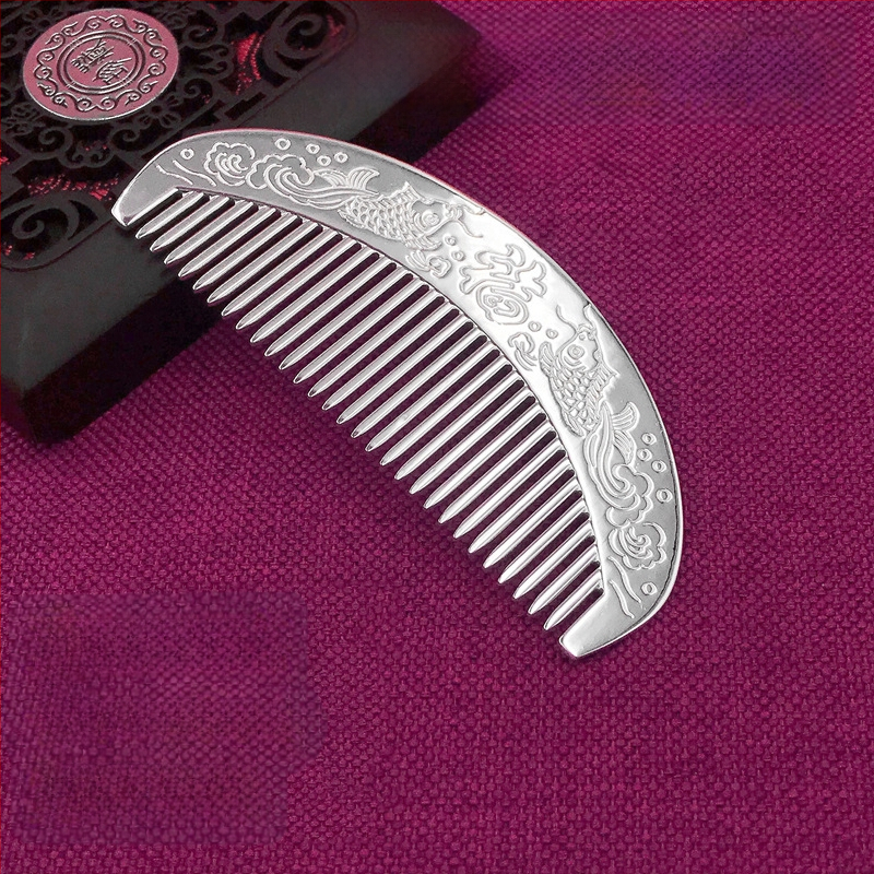 S999 grynas sidabras plaukų šukė, gėlės formos, rankų darbas, plaukų aksesuarai