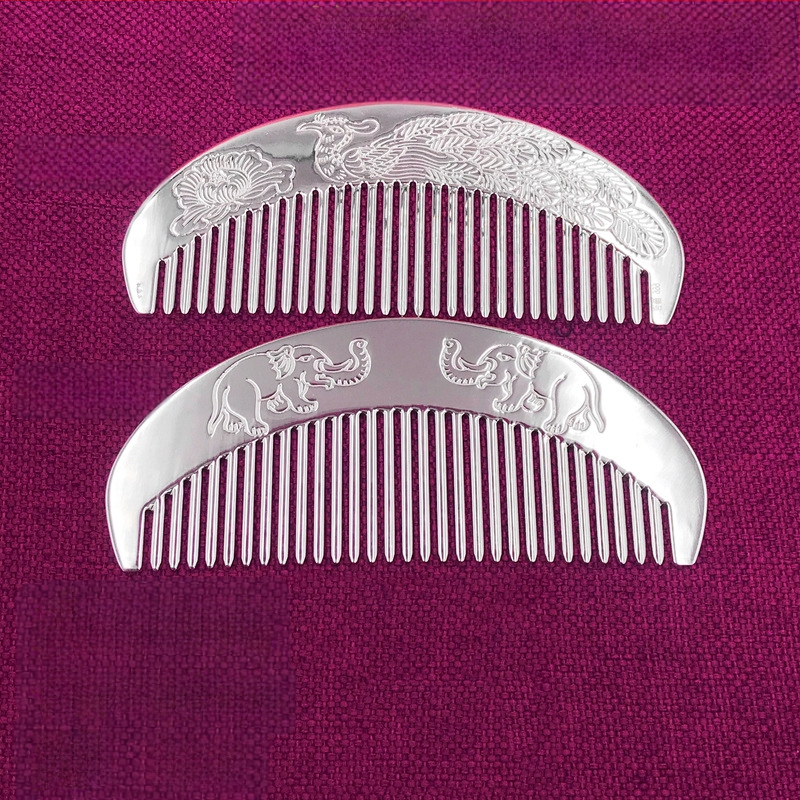 S999 grynas sidabras plaukų šukė, gėlės formos, rankų darbas, plaukų aksesuarai