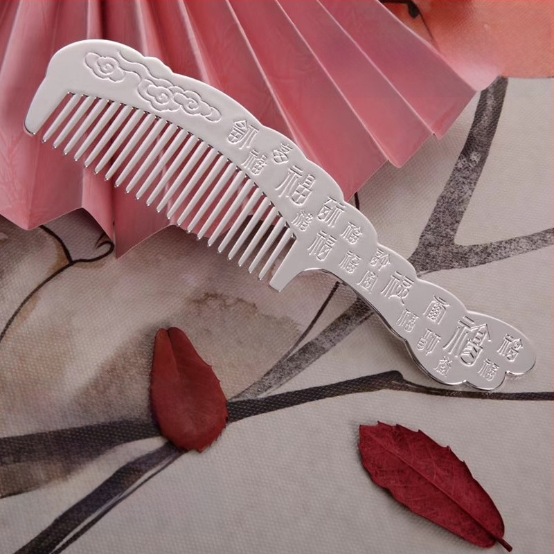 S999 grynas sidabras plaukų šukė, gėlės formos, rankų darbas, plaukų aksesuarai