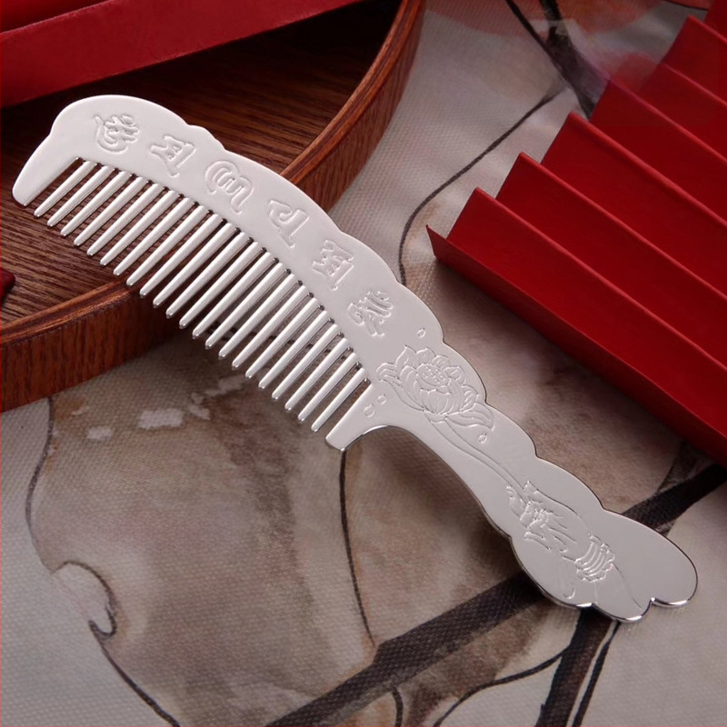 S999 grynas sidabras plaukų šukė, gėlės formos, rankų darbas, plaukų aksesuarai