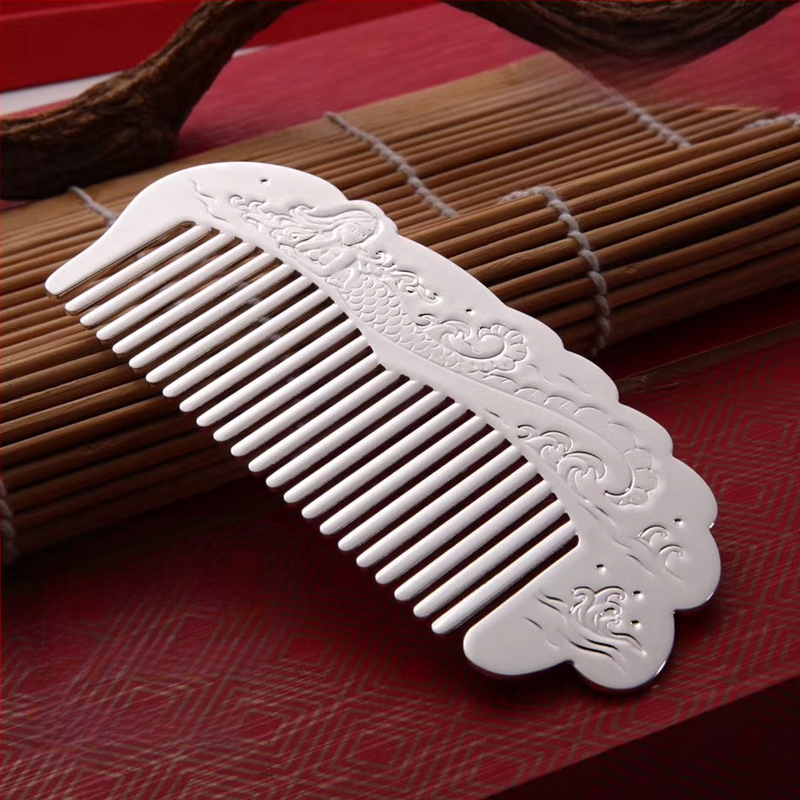 S999 grynas sidabras plaukų šukė, gėlės formos, rankų darbas, plaukų aksesuarai