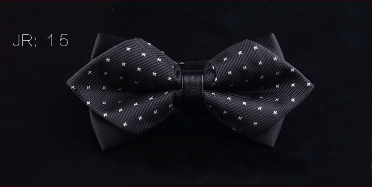 Dvostruki leptir-mašna za muškarce, unisex, tip streličasti, Jacquard obrada, geometrijski uzorak