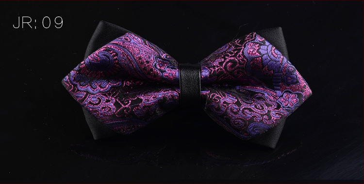 Dvostruki leptir-mašna za muškarce, unisex, tip streličasti, Jacquard obrada, geometrijski uzorak