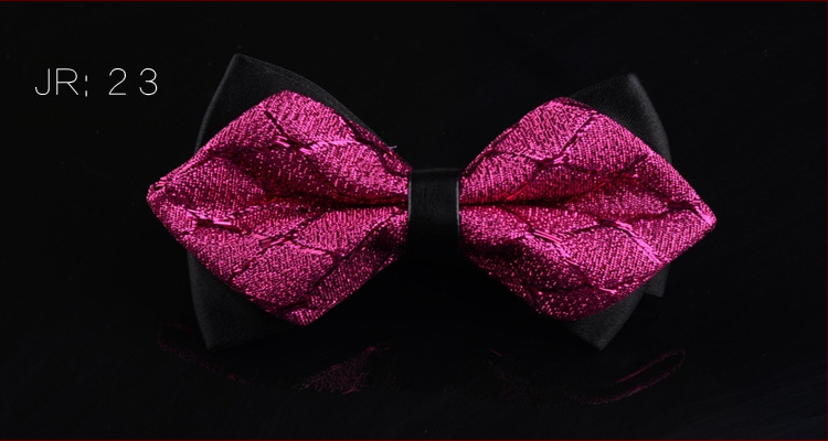 Dvostruki leptir-mašna za muškarce, unisex, tip streličasti, Jacquard obrada, geometrijski uzorak
