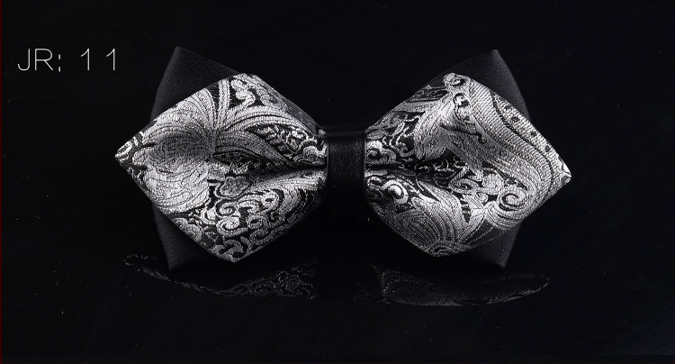 Dvostruki leptir-mašna za muškarce, unisex, tip streličasti, Jacquard obrada, geometrijski uzorak