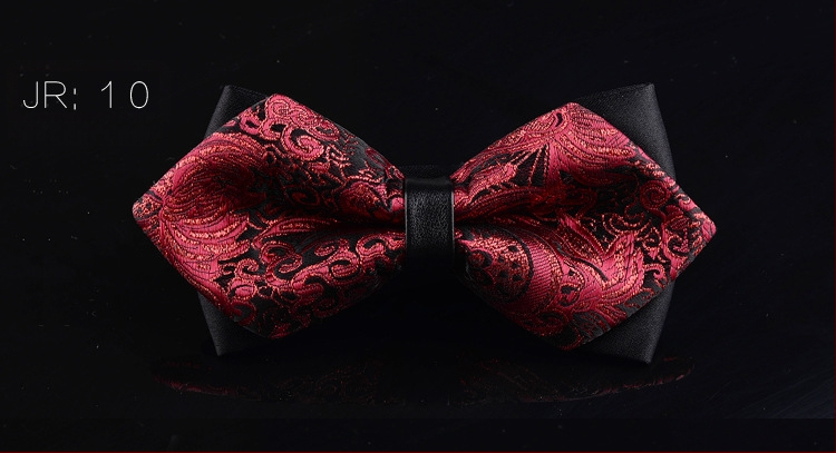 Dvostruki leptir-mašna za muškarce, unisex, tip streličasti, Jacquard obrada, geometrijski uzorak