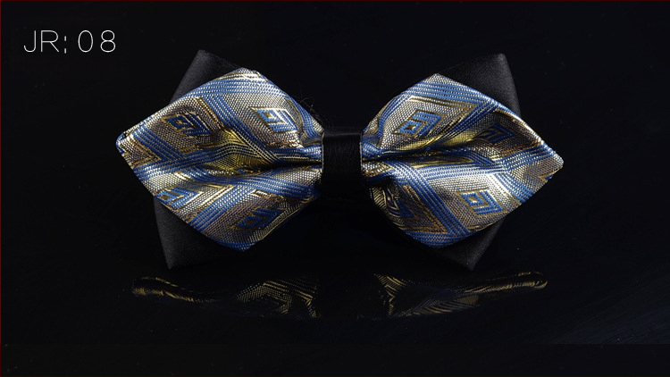Dvostruki leptir-mašna za muškarce, unisex, tip streličasti, Jacquard obrada, geometrijski uzorak