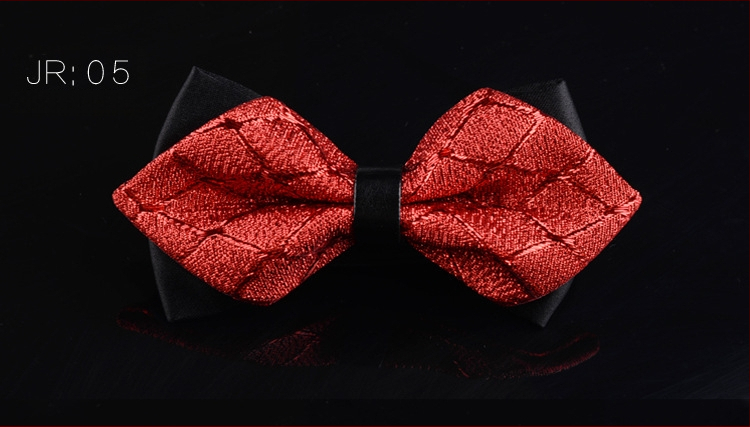Dvostruki leptir-mašna za muškarce, unisex, tip streličasti, Jacquard obrada, geometrijski uzorak