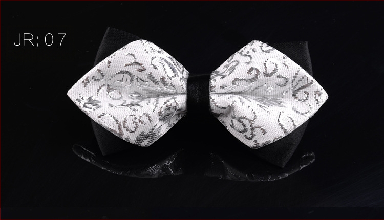 Dvostruki leptir-mašna za muškarce, unisex, tip streličasti, Jacquard obrada, geometrijski uzorak