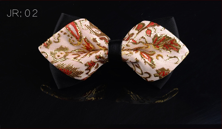 Dvostruki leptir-mašna za muškarce, unisex, tip streličasti, Jacquard obrada, geometrijski uzorak
