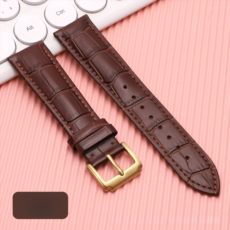 Λουρί ρολογιού από δέρμα πρώτης στρώσης μοσχαρίσιο, αγκράφα με καρφί, unisex, στυλ επιχειρηματικό μινιμαλιστικό