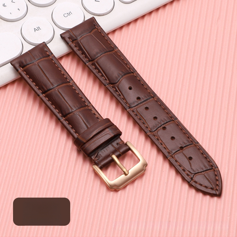 Λουρί ρολογιού από δέρμα πρώτης στρώσης μοσχαρίσιο, αγκράφα με καρφί, unisex, στυλ επιχειρηματικό μινιμαλιστικό