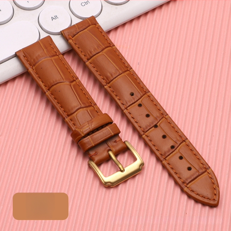 Λουρί ρολογιού από δέρμα πρώτης στρώσης μοσχαρίσιο, αγκράφα με καρφί, unisex, στυλ επιχειρηματικό μινιμαλιστικό