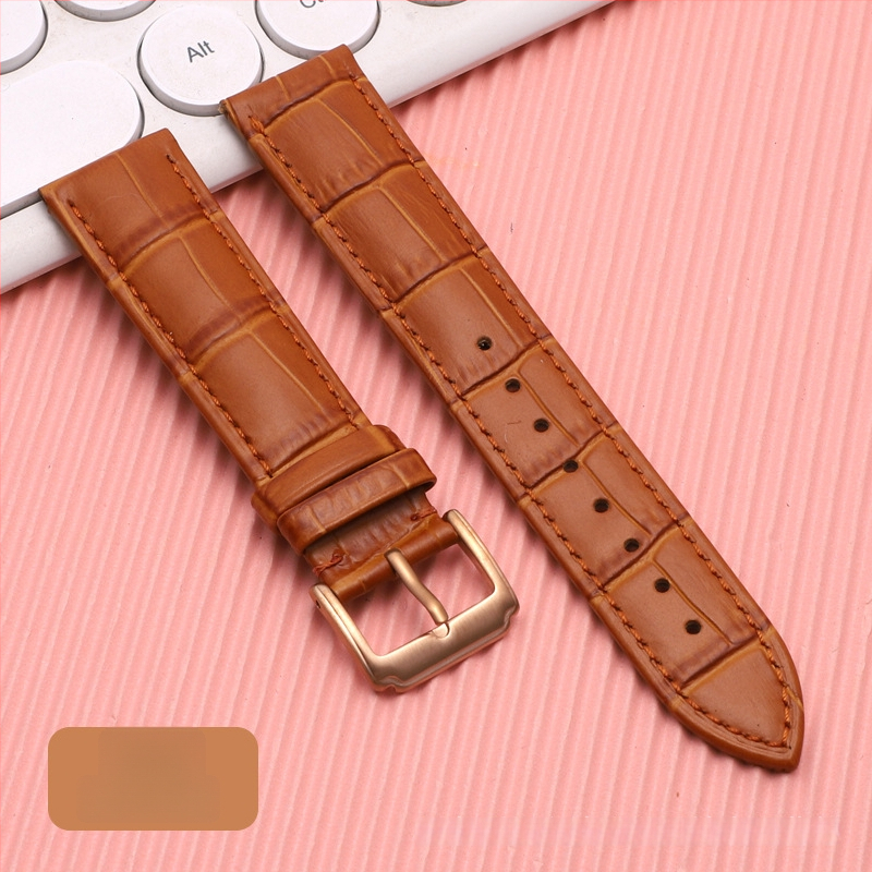 Λουρί ρολογιού από δέρμα πρώτης στρώσης μοσχαρίσιο, αγκράφα με καρφί, unisex, στυλ επιχειρηματικό μινιμαλιστικό