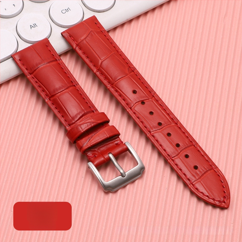 Λουρί ρολογιού από δέρμα πρώτης στρώσης μοσχαρίσιο, αγκράφα με καρφί, unisex, στυλ επιχειρηματικό μινιμαλιστικό