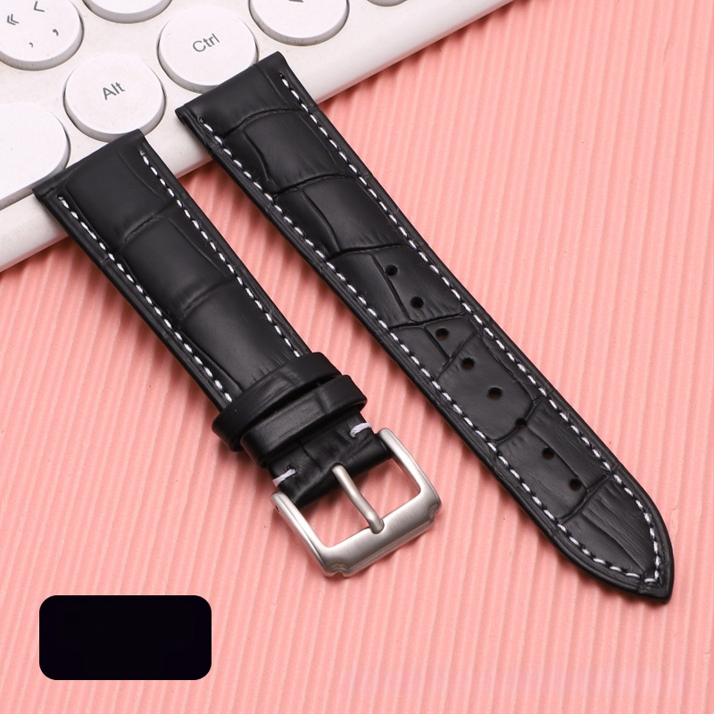 Λουρί ρολογιού από δέρμα πρώτης στρώσης μοσχαρίσιο, αγκράφα με καρφί, unisex, στυλ επιχειρηματικό μινιμαλιστικό