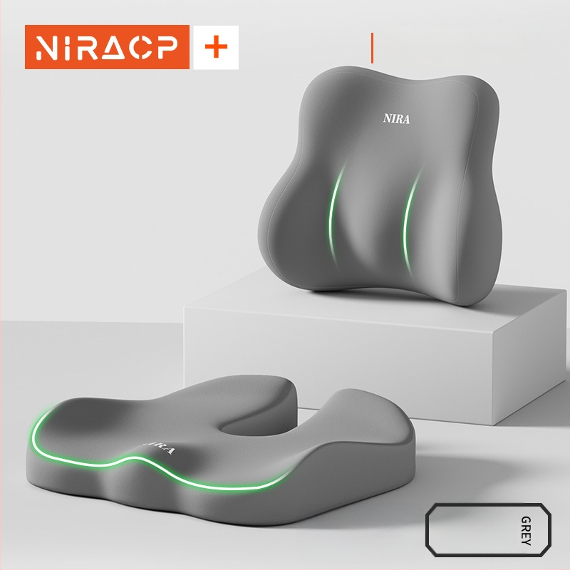 Sėdynės pagalvėlė iš atminties putų su juosmens parama, kvėpuojanti, universalus automobiliui ir biurui, visoms metų laikams, minimalistinis stilius