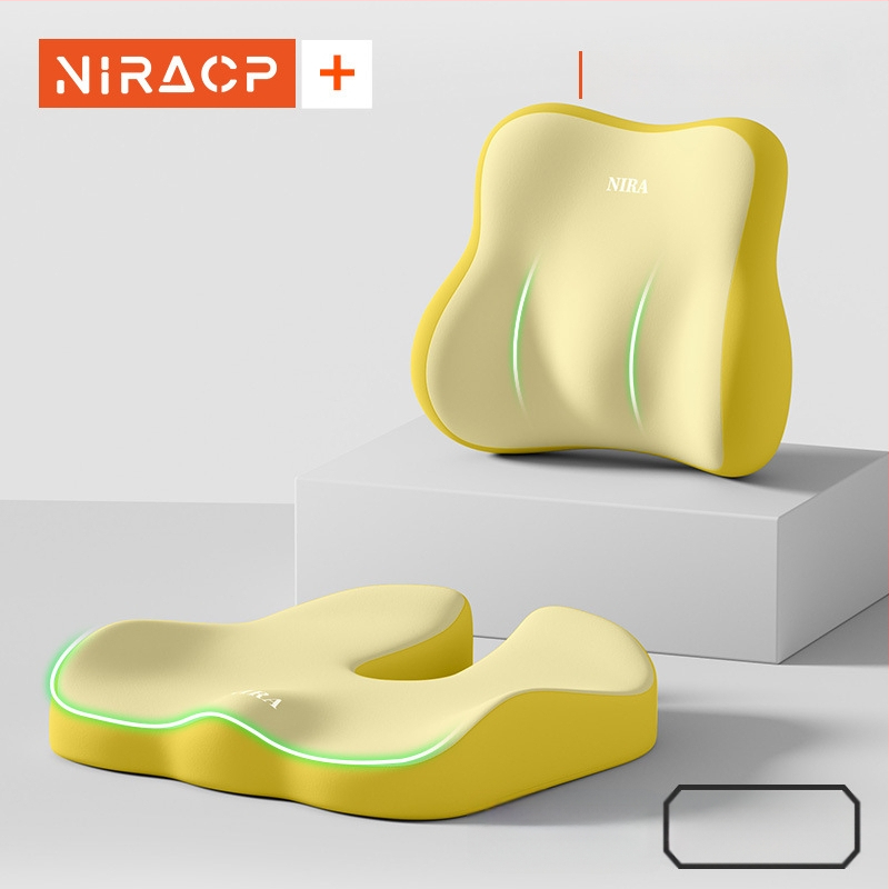 Sėdynės pagalvėlė iš atminties putų su juosmens parama, kvėpuojanti, universalus automobiliui ir biurui, visoms metų laikams, minimalistinis stilius