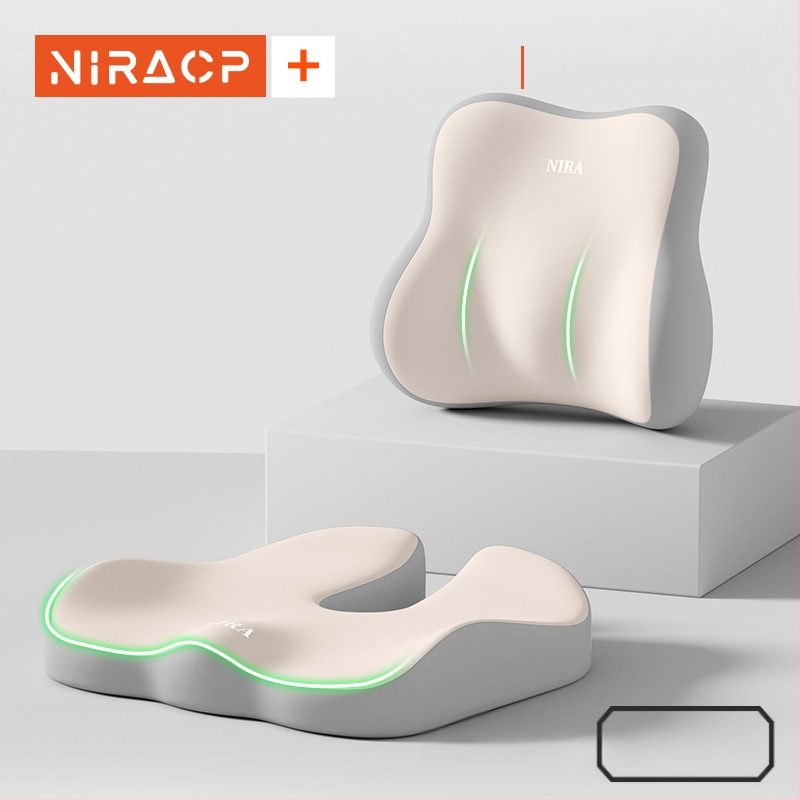 Sėdynės pagalvėlė iš atminties putų su juosmens parama, kvėpuojanti, universalus automobiliui ir biurui, visoms metų laikams, minimalistinis stilius