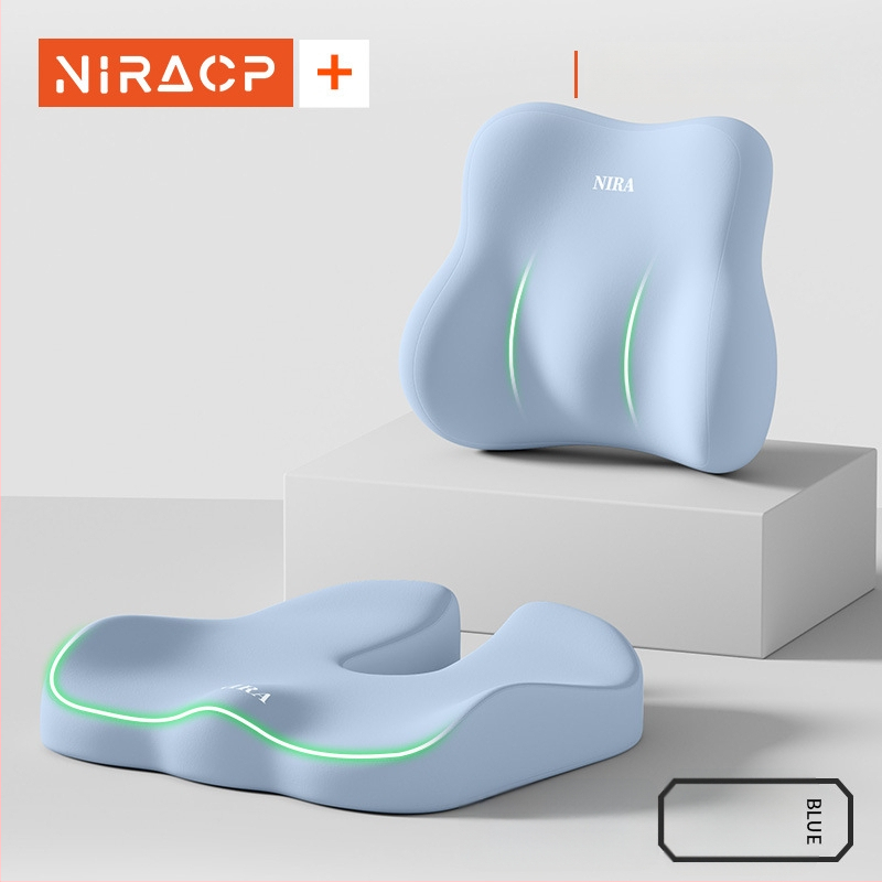 Sėdynės pagalvėlė iš atminties putų su juosmens parama, kvėpuojanti, universalus automobiliui ir biurui, visoms metų laikams, minimalistinis stilius