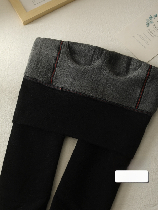 Καλσόν με ψηλή μέση για ανύψωση γλουτών, ζεστά, επενδυμένα με φλίς, πυκνό βαμβάκι, με πόδια