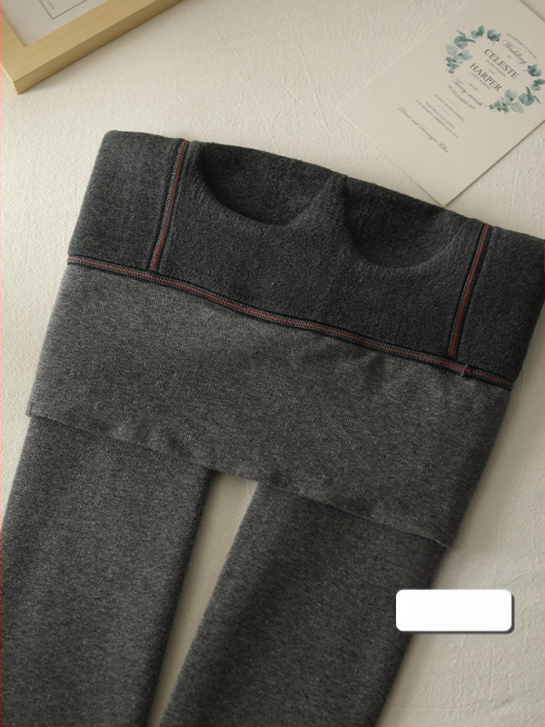 Καλσόν με ψηλή μέση για ανύψωση γλουτών, ζεστά, επενδυμένα με φλίς, πυκνό βαμβάκι, με πόδια