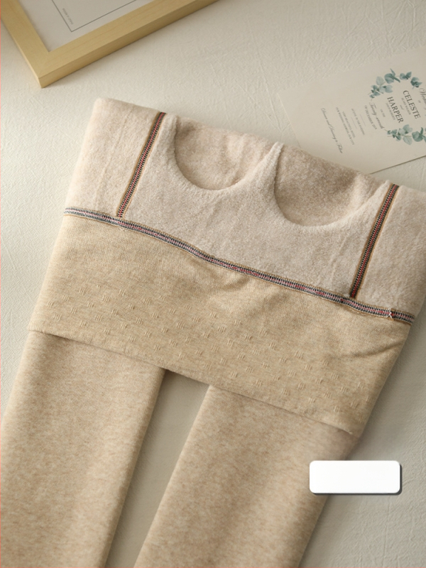 Καλσόν με ψηλή μέση για ανύψωση γλουτών, ζεστά, επενδυμένα με φλίς, πυκνό βαμβάκι, με πόδια