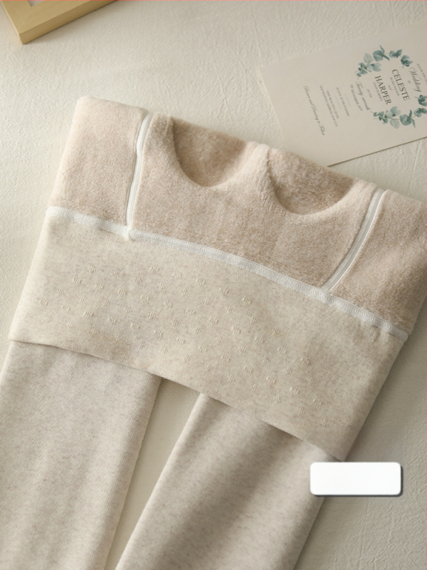 Καλσόν με ψηλή μέση για ανύψωση γλουτών, ζεστά, επενδυμένα με φλίς, πυκνό βαμβάκι, με πόδια