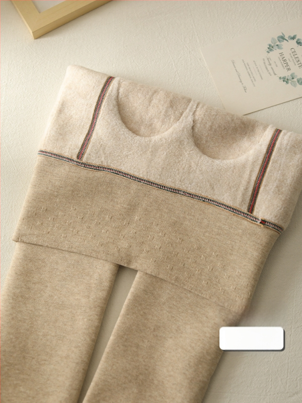 Καλσόν με ψηλή μέση για ανύψωση γλουτών, ζεστά, επενδυμένα με φλίς, πυκνό βαμβάκι, με πόδια