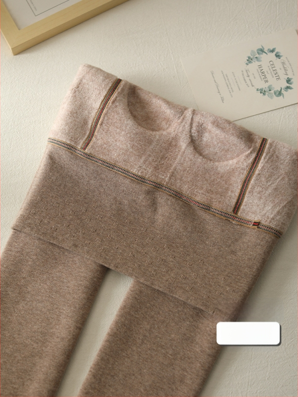 Καλσόν με ψηλή μέση για ανύψωση γλουτών, ζεστά, επενδυμένα με φλίς, πυκνό βαμβάκι, με πόδια