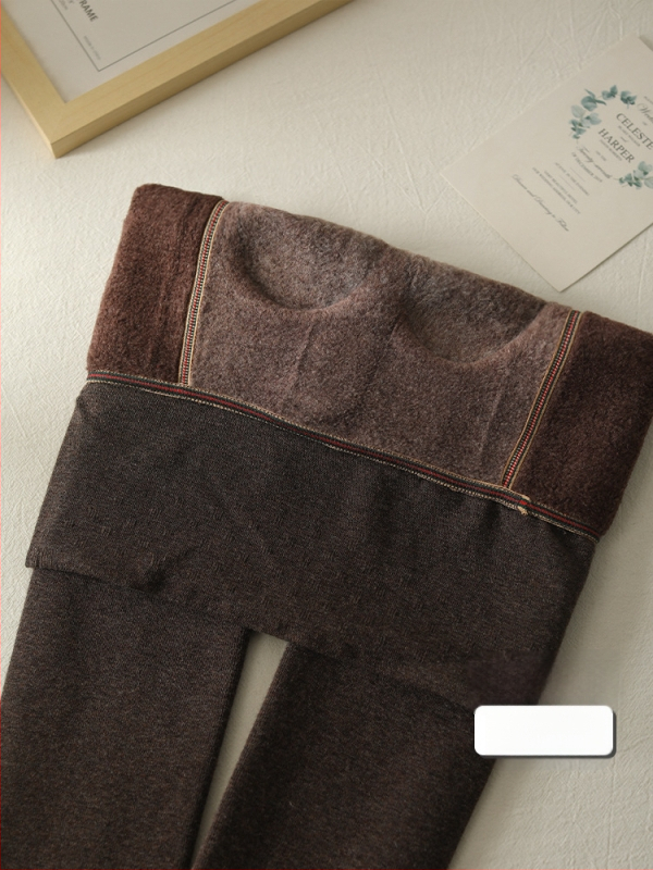 Καλσόν με ψηλή μέση για ανύψωση γλουτών, ζεστά, επενδυμένα με φλίς, πυκνό βαμβάκι, με πόδια