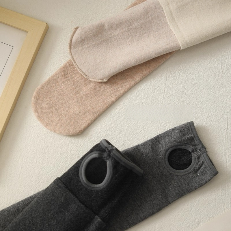 Καλσόν με ψηλή μέση για ανύψωση γλουτών, ζεστά, επενδυμένα με φλίς, πυκνό βαμβάκι, με πόδια