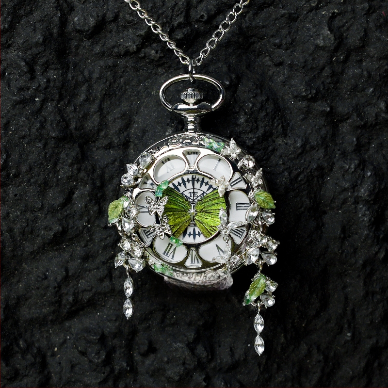 Liblika taskukell koos liikuva tegeliku liblika eksemplariga, ideaalne kingitus tüdrukutele ja sõbrannadele (Elektroniline mehhanism; veekindlus 35 m; silikoonkorpus; ümmargune kellapaneel; ABS klaas)