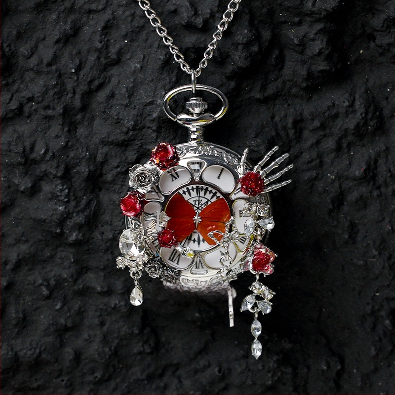 Liblika taskukell koos liikuva tegeliku liblika eksemplariga, ideaalne kingitus tüdrukutele ja sõbrannadele (Elektroniline mehhanism; veekindlus 35 m; silikoonkorpus; ümmargune kellapaneel; ABS klaas)