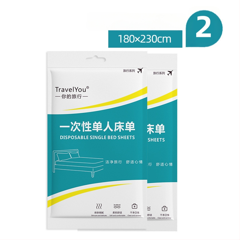 Kelioninis vienkartinis patalynės komplektas — 4 dalys, neaustas audinys, įskaitant paklodę, antklodės užvalkalą ir pagalvių užvalkalus