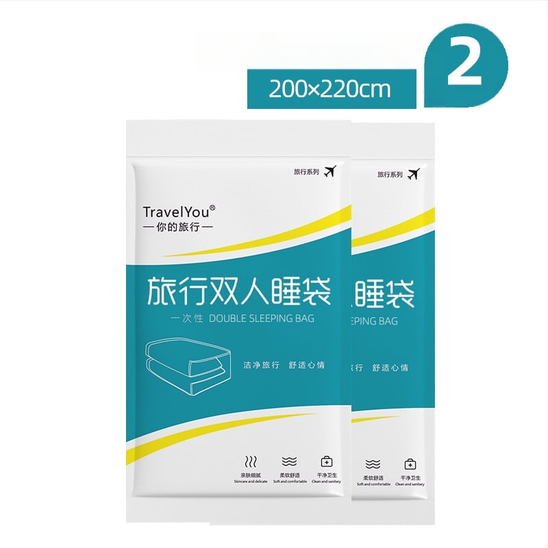 Kelioninis vienkartinis patalynės komplektas — 4 dalys, neaustas audinys, įskaitant paklodę, antklodės užvalkalą ir pagalvių užvalkalus