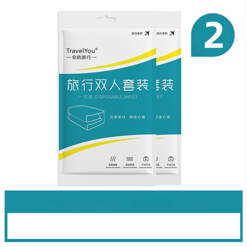 Kelioninis vienkartinis patalynės komplektas — 4 dalys, neaustas audinys, įskaitant paklodę, antklodės užvalkalą ir pagalvių užvalkalus