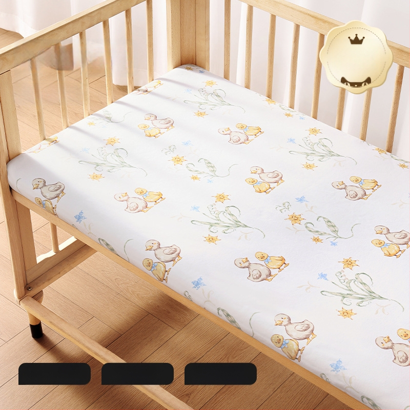 Belleptide Pamut Gumis Lepedő Babaágyhoz – Kedves Állat Minta, Súly 300–500 g