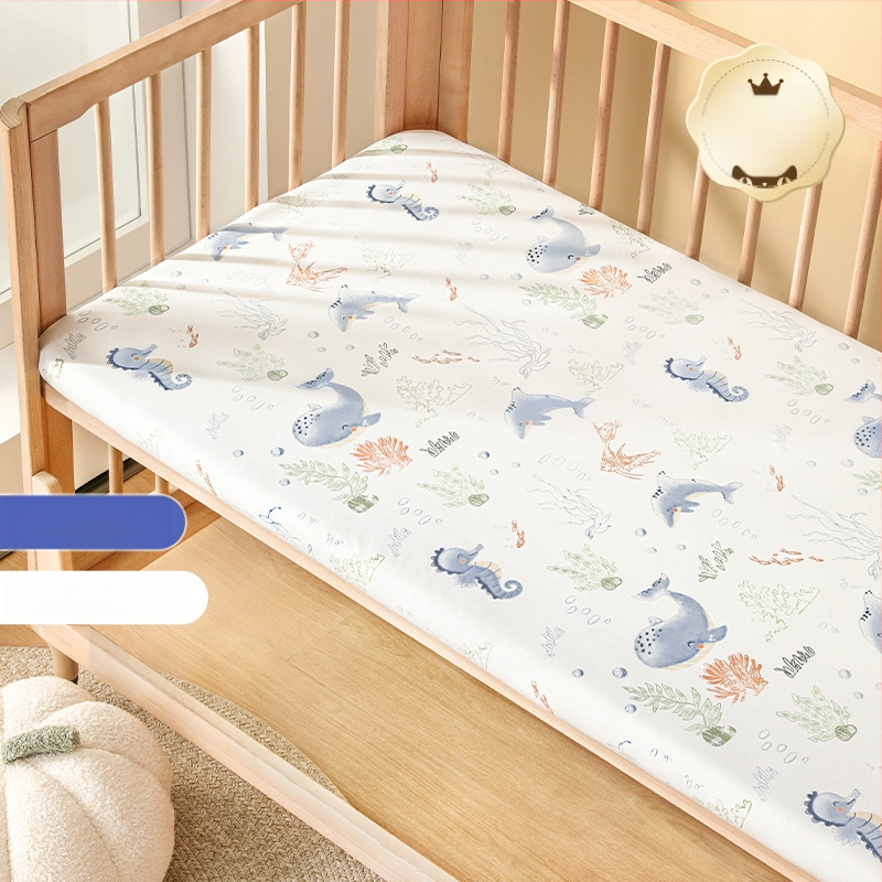 Belleptide Pamut Gumis Lepedő Babaágyhoz – Kedves Állat Minta, Súly 300–500 g